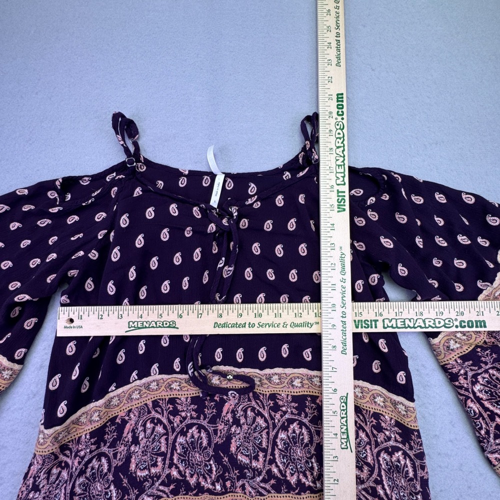 Live 4 Truth Shirt‎ Women's Large Paisley Cold Shoulder Bell Sleeve Peasant Top - Picture 5 of 6